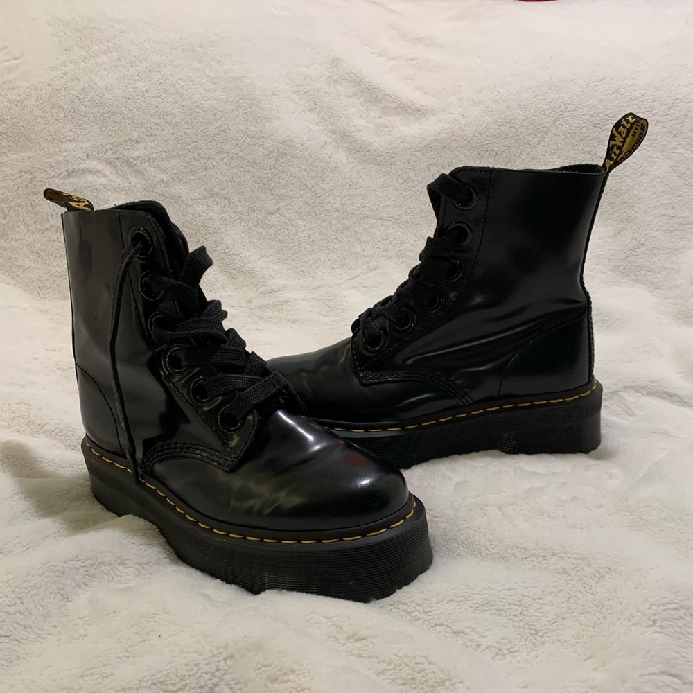 Doc Martens Molly Platform Leather Boots! Size 8